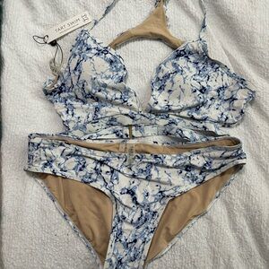 Tart Blue and White Bikini Set